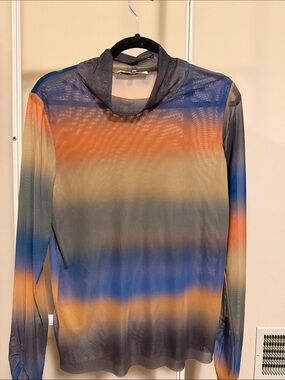 Munthe umbre sheer long sleeves mock neck top - size 42